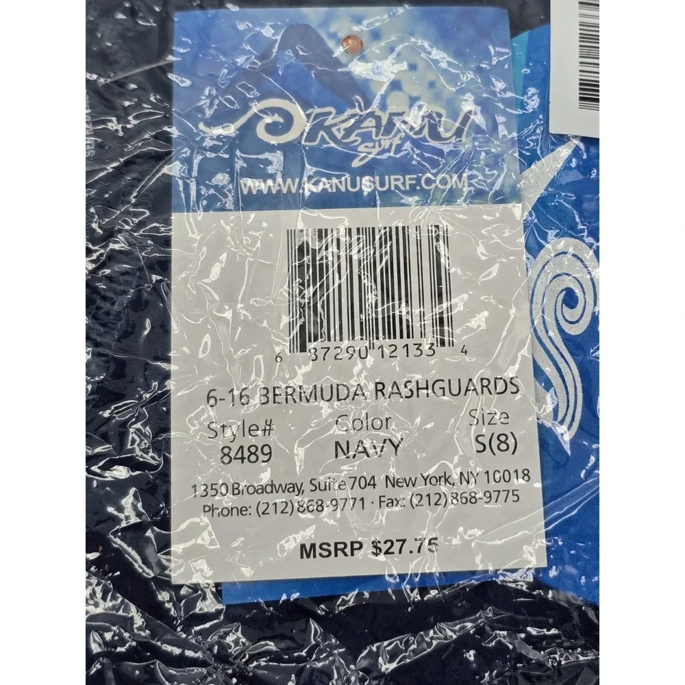 Kanu Surf Boys' Fiji UPF 50+ Sun Protective Rashguard Navy Blue Size S (8)